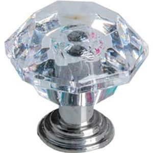 ORAMAI 1 stuk diamantvormige kristal acryl knoppen kast lade pull keukenkast deurknoppen kledingkast handgrepen hardware (Color : Transparent)