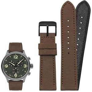 18mm 19mm 20mm 21mm 22mm 23mm 24mm Nylon Canvas Horlogeband Universele Armband for Mannen Vrouwen Sport geschikt for Tissot geschikt for Timex geschikt for Seiko horloge (Color : Brown-black pin, Si