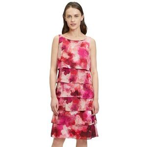 Vera Mont Cocktailjurk voor dames met ruches, roze/rood, 42