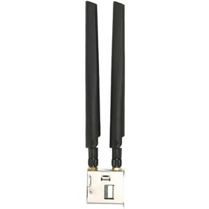 WiFi 6 Netwerkkaart, Plug and Play Hoge Snelheid Stabiele WiFi 6 Draadloze Kaart 574 Mbps op 2,4 GHz 2400 Mbps op 5 GHz Dual Band met 2 Antennes voor Chassis