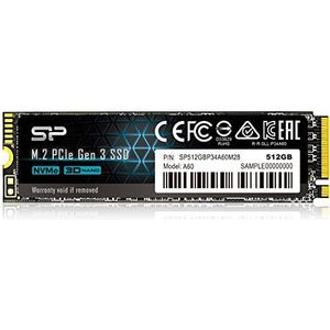 Silicon Power 512 GB NVMe M.2 PCIe Gen3x4 2280 SSD (SP512GBP34A60M28)
