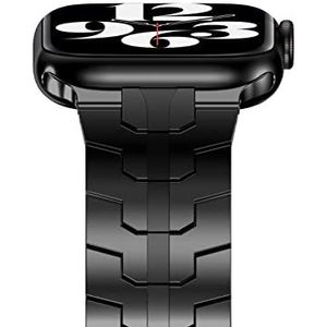 Roestvrijstalen Metalen Horlogeband voor Apple Watch 49mm 45mm 44mm 42mm Mode Horlogebandje Smartwatch Armband voor iWatch SE serie 8 7 6 5 4 Zwart