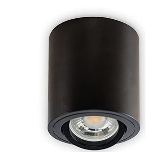 INNOVATE® LED opbouwspot - 35° draaibare opbouwlamp - compacte opbouw plafondspot - moderne IP20 opbouwspot GU10 fitting - platte downlight excl. lamp (1 stuk, zwart rond)
