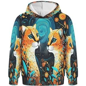 KAAVIYO Cheeta's Leuke Kunstwerken Hoodies Atletische Hoodies Leuke 3D Print Sweatshirts voor Meisjes Jongens, Patroon, L