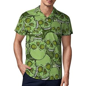 Camouflage Skull Heren Golf Polo-Shirt Zomer T-shirt Korte Mouw Casual Sneldrogende Tees L