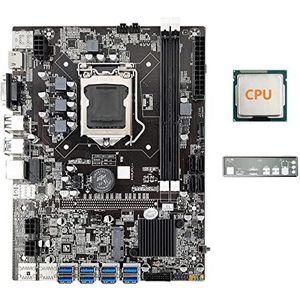 AMIUHOUN B75 8USB ETH Mijnbouw Moederbord 8XUSB3.0+CPU+Baffle LGA1155 DDR3 MSATA USB3.0 B75 USB BTC Moederbord