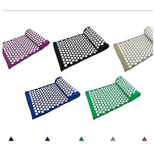 Rugmassager Met Warmte 62 * 38cm Massager Kussen Massage Mat Acupressure Verlichten Back Body Pain Spike Mat Acupunctuur Yoga Mat/Kussen Shiatsu Massagekussen (Size : Purple)