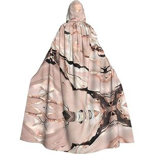 FRGMNT Roze Goud Marmer Print Mannen Hooded Mantel, Volwassen Cosplay Mantel Kostuum, Cape Halloween Dress Up, Hooded Uniform