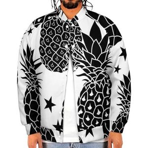 Balck En Witte Ananas Grappige Mannen Baseball Jacket Gedrukt Jas Zachte Sweatshirt Voor Lente Herfst