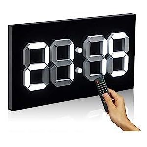 Wandklokken LED Klok Programmeerbare Wandklok Digitale Timer Datum/Temperatuur/Countdown/16 Groepen, 14 inch Super Groot Stereo Scherm Decoratie