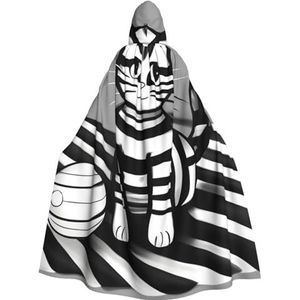 AvImYa Unisex Hooded Halloween Kerstfeest Cosplay Kostuums Gewaad Mantel Cape Vakantie Goederen Spelen Bal Kitty Prints