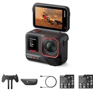 Insta360 Ace Pro 2 dubbele batterij, 8K actiecamera, waterdicht, samen met Leica, 1/1,3 inch sensor, dual chip IA, uitstekend bij weinig licht, superieure audio, inklapbaar display