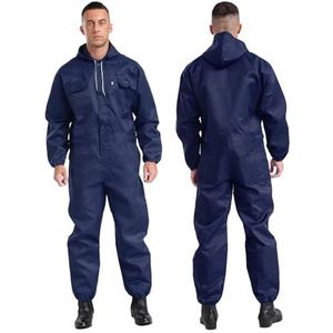 Veiligheidsoveralls, Heren regenpak werk overall uniform laspak auto(Deep Blue,180)