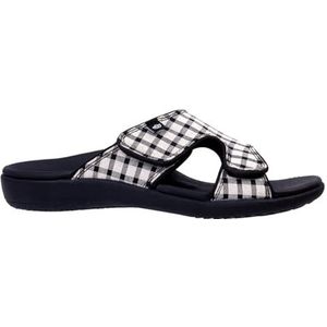 Spenco Dames Kholo geruite dia sandaal, zwart/wit, 7 UK, Zwart/Wit, 40 EU