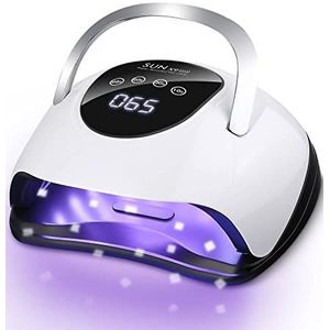 220 W led-uv-lamp, uv-lamp voor gelnagels, nagellamp met 4 timers, lcd-display, sensor, afneembare basis, led-uv-lamp, nageldroger, led-nagellamp, uv-lamp voor Shellac nagels, wit