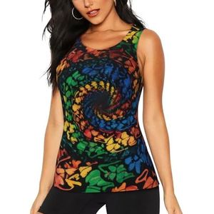 Bear Dancing Tie Dye Sport Gym Vest Top voor Vrouwen, Sneldrogende Ronde Hals Mouwloos T-Shirt Atletische Workout Vest Lichtgewicht Yoga Tee Shirt Zomer Ademend Tank Tops, 3 D, S