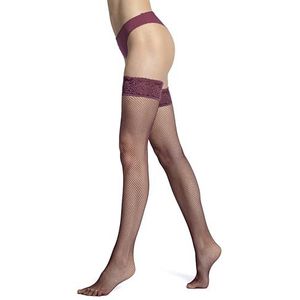 VENEZIANA NUOVA - Kniekousen - Zwart - Fishnet Stockings - Met Kant 7 cm Breed