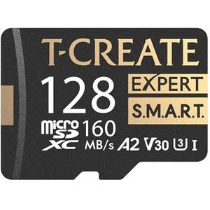 TEAMGROUP T-Create Smart A2 128GB Micro SDXC U3 V30 4K R/W Snelheid tot 160/150 MB/s Hoge Snelheid Flash Geheugenkaart voor