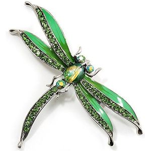 Salade groene emaille Dragonfly broche