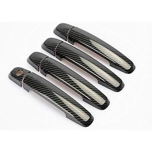 Handgrepen buitendeur Voor Suzuki Voor Swift 2005-2017 En Voor Voor Grand Vitara 2005-2012 Zilveren Koolstof Autodeurgreep Afdekking Sticker Met 2 Sleutelgaten(‎Black 1 Keyhole)