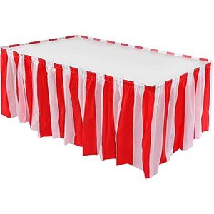 ASSR Rood & Wit Gestreepte Tafeldoeken, Carnaval Circus Tafelrok, Party Thema Tafels Carnaval Circus Decoraties voor Halloween, Verjaardagsfeestje