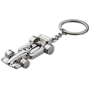 TRIXES Autosleutelhanger, metalen sleutelaccessoires, cadeaus voor race-, auto- en Formule 1-fans, cadeau voor Kerstmis, Pasen, verjaardag, chroomlook, stabiele sleutelhanger