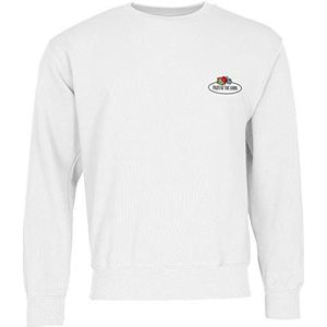 Fruit of the Loom Sweatshirt voor heren, wit - vintage logo klein, L