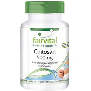 Fairvital | Chitosan 500mg - vetblokker - HOOG GEDOSEERD - 120 tabletten - natuurlijke voedingsvezels - voedingssupplement