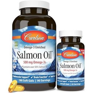 Carlson Labs, Norwegian Salmon Oil, 1,000 mg, 180 + 50 Free Soft Gels