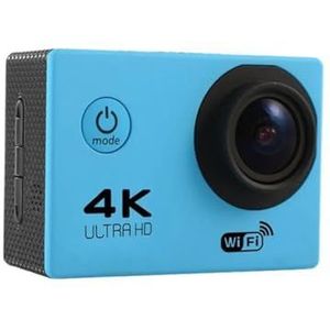 Actiecamera Ultra HD 4K / 30fps WiFi 2,0-inch 170D waterdichte onderwaterhelm Video-opname Fietsen skiën Camera's Sport Cam(SKY BLUE)
