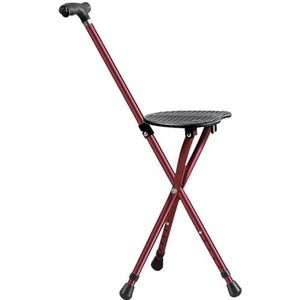 opvouwbare stoel Verstelbare rieten kruk met LED-licht 24x84-96cm Zwart Rood(Red Color)