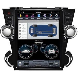 Android 15 Car Radio Sat Navi voor T-oyota Highlander (2008-2013) 12.1 Inch Touchscreen Multimedia Speler met Draadloze Carplay 2 Din GPS Navigatie FM RDS BT 5G-WiFi SWC DSP,4g+64g