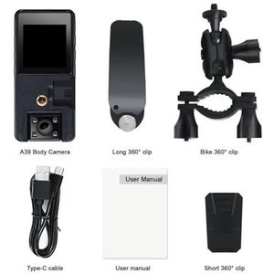 Mini Body Cameram, A39 Mini Digitale Camera 1080P HD Scherm Nachtzicht Kleine Camcorder Body Camam Outdoor Sport Video Recorder voor Pet Walking, Werk, Reizen(Without Memory,Advanced set)