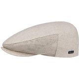 Lipodo linnen flatcap beige heren - Pet met klep 60% katoen, 40% linnen - Made in Italy - Flatcap voor voorjaar/zomer met meshinzetten - Zomercap - Cap met meshvoering - 55 cm beige