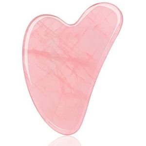 Ecoswer Gua Sha Facial Tool, Guasha Tool voor gezicht, gezicht en lichaam, natuurlijke stenen, rozenkwarts, scraping en spa, acupunctuur therapie tot liften, verminder puffiness en strakke plekken.