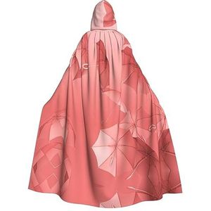 TOMPPY Roze paraplu Unisex Hooded Mantel Volwassen Halloween Mantel Hooded Cape Voor Halloween Kerstmis Cosplay Kostuum