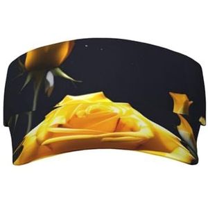 WYJLTTYT Army Camouflage zonnebrandcrème voor volwassenen, stijlvolle en verstelbare zonnebescherming hoed voor dames en heren, Mooie Gele Rozen, Eén Maat