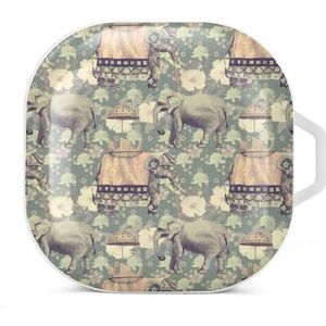 Indische olifanten oordopjes hoesje compatibel met Samsung hard shell beschermhoes wit stijl