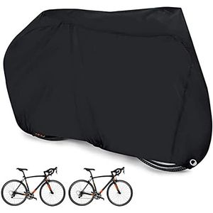 Carkio Waterdichte fietshoes, Fietsenhoezen voor buiten opslag 2 fietsen, Outdoor Bike Cover Anti Roest Regen Zon UV Stof Wind Proof Met Lock Hole Voor Mountain Road Elektrische Fiets Zware fietsen