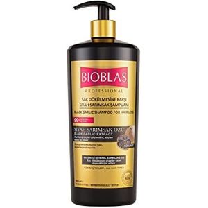 Bioblas Black Garlic Shampoo 1000 ml, anti-haaruitval voor mannen en vrouwen, geurloos, dermatologisch getest (1000 ml)