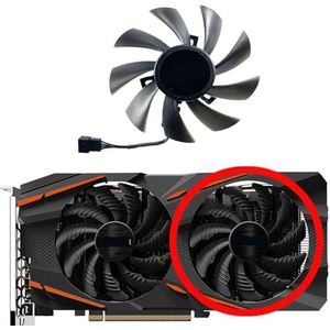 Vervangende ventilator voor GIGABYTE Radeon RX590 580 570 GTX1070 1070ti grafische kaart PLD09210S12HH(WHITE)