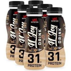 XXL Nutrition - N'Joy Protein Drink 6-Pack - Iced Coffee - Kant en Klare Eiwitshake, Proteïne Supplement - 80% Caseïne & 20% Whey