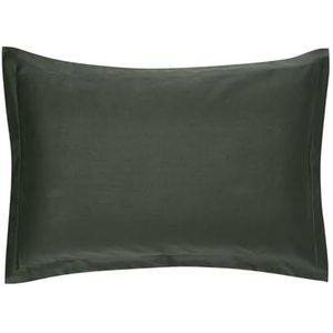 Magano® Premium kussensloop, 50 x 70 cm, groen, zacht en strijkvrij, hypoallergeen en ademend, 3 cm opstaande zoom, hoofdkussensloop 50 x 70 cm, donkergroen
