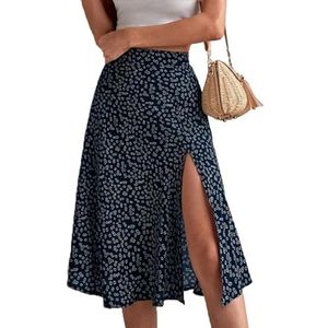 GerRit Skirt Women Summer Wrapped Skirts Beach Holiday Clothes High Waist Floral Print Midi Skirt-color 2-m