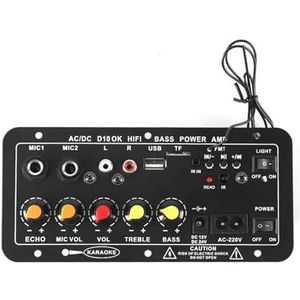 DJ-Controller, Digitale Bluetooth-versterkerkaart Subwoofer Dubbele microfoonversterker Luidspreker Home Theater DIY Oplaadbare versie