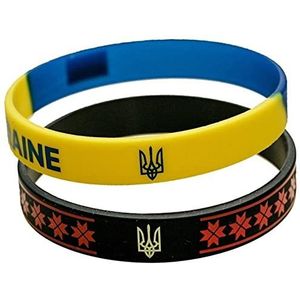 2Pcs Oekraïne Vlag Polsband Siliconen Oekraïne Armbanden Rubber Nationale Vlag Polsband Oekraïense Geschenken Voor Fan Souvenirs