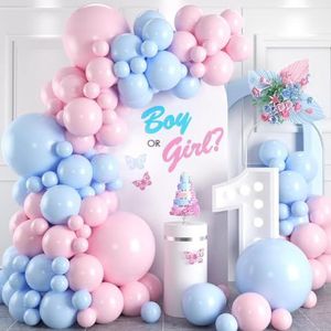 FeestmetJoep Ballonnenboog Blauw/Roze - 123-delig ballonnenpakket Babyshower - Babyshower Jongen - Babyshower meisje - Gender Reveal ballonnen - Ballonnenboog verjaardag - Huwelijk - Pensioen