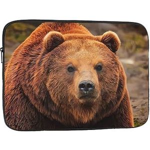 Grizzly Bear Print Laptop Sleeve Case Waterdichte schokbestendige Computer Cover Tas voor Vrouwen Mannen