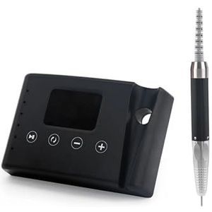 Borstelloze 35000RPM draagbare 2-in-1 elektrische desktop nagelboormachine, boormachine, manicure, nagellak, 85W krachtig, met bitset(Black set-plugged in,AU)