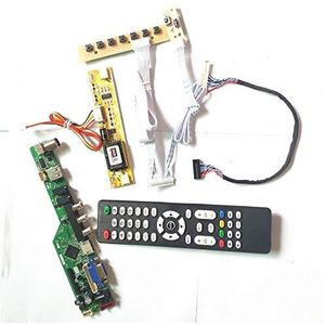 Voor M185XW01 V0 V1 LCD panel monitor HDMI VGA USB AV RF T.V53 drive kaart board LVDS 2CCFL 30Pin toetsenbord+Afstandsbediening+Inverter DIY kit (M185XW01 V0)